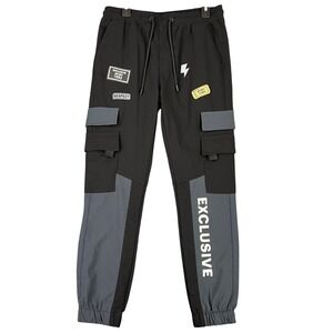 Rock Salt Graphic Patch Paratrooper Techwear Streetwear Cargo Joggers Men S